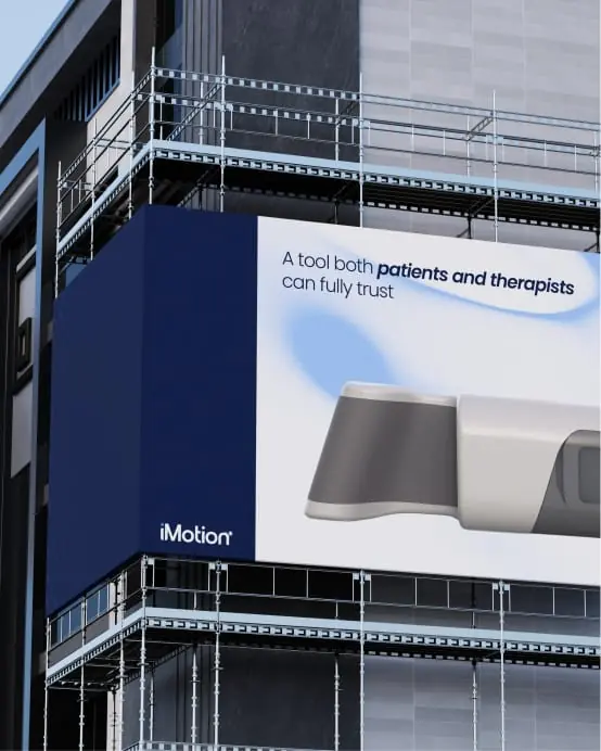 iMotion product billboard on a building facade