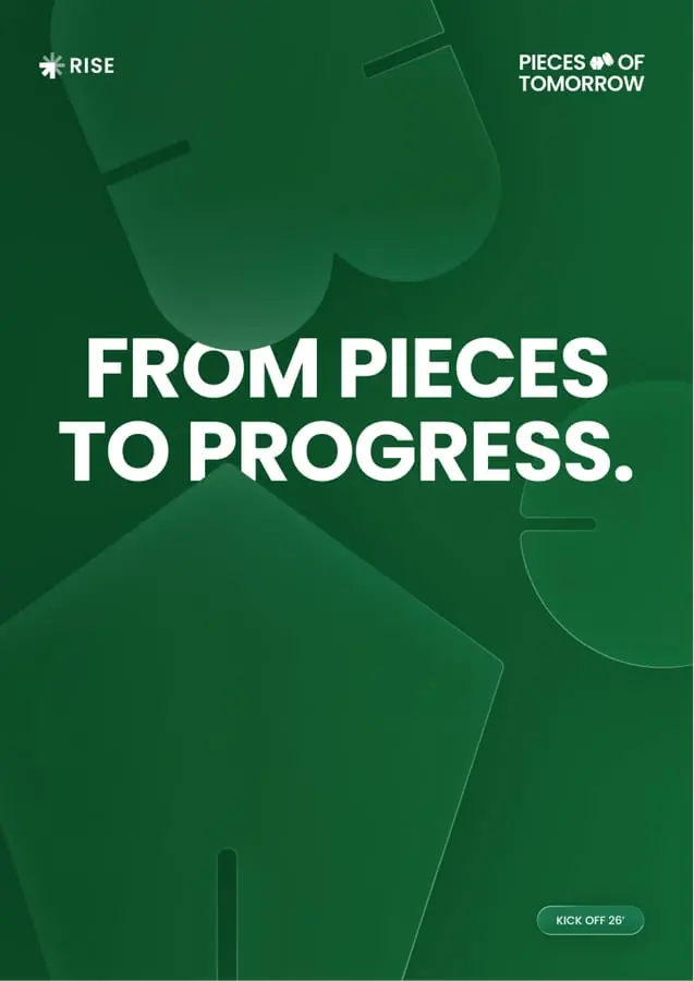 Rise poster - From Pieces To Progress, on deep green